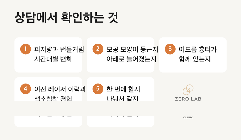 모공 상담에서 확인하는 것 체크리스트