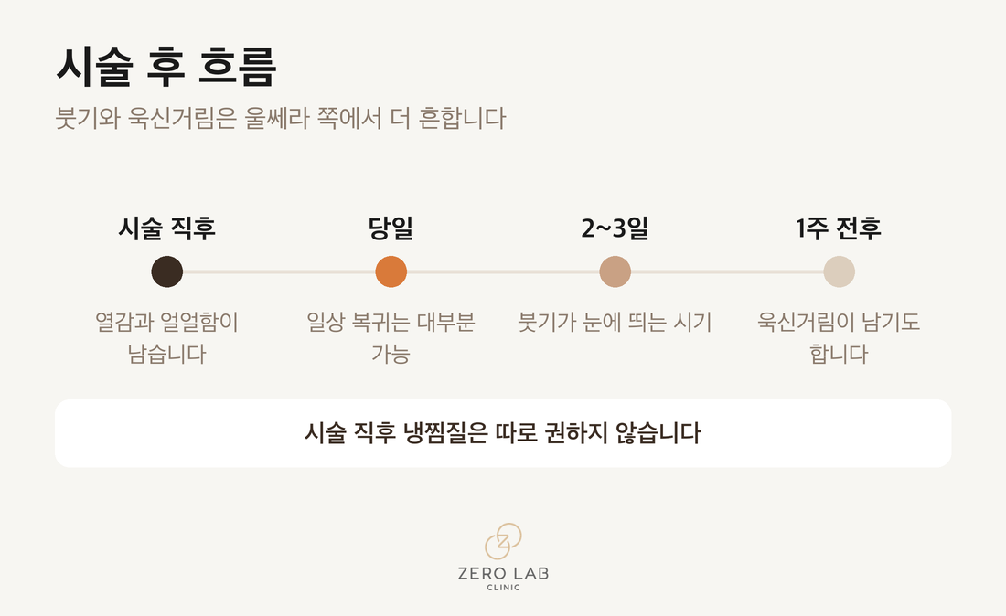 시술 후 회복 타임라인