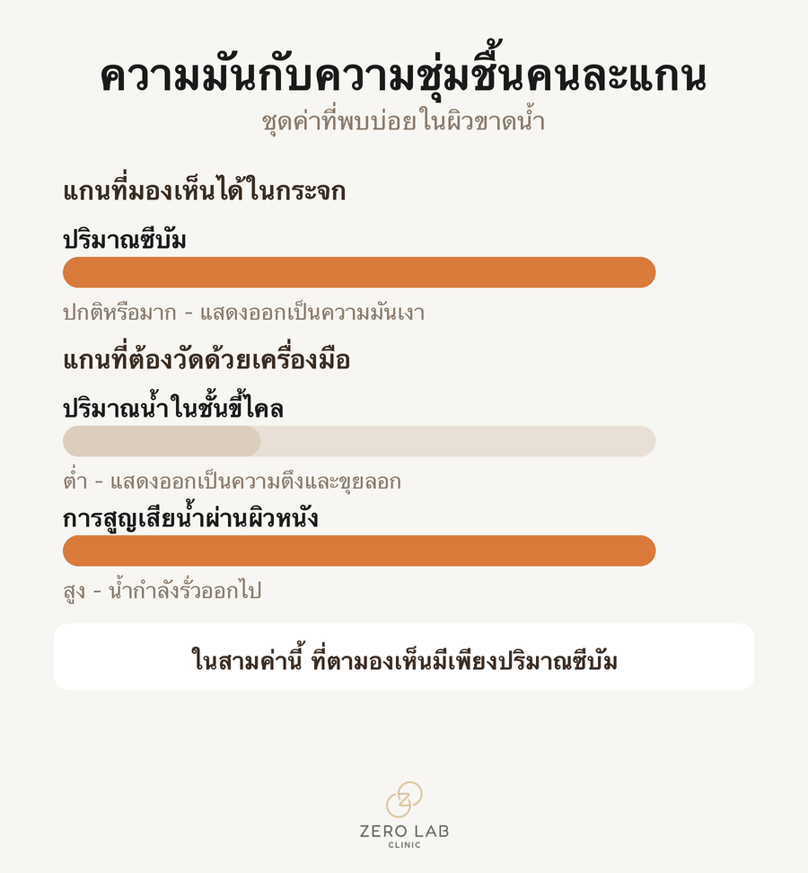 แกนความมันกับแกนความชุ่มชื้นเคลื่อนไหวแยกกัน