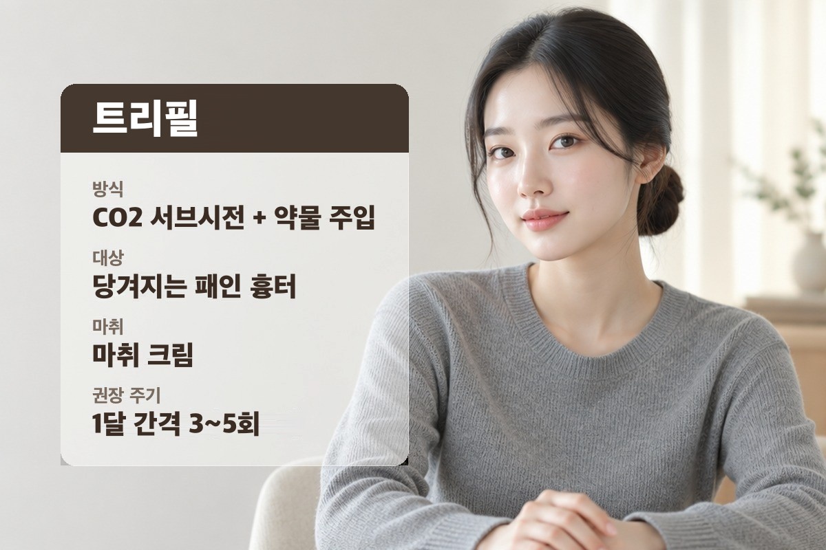 凹陷疤痕被整理好的女性侧脸